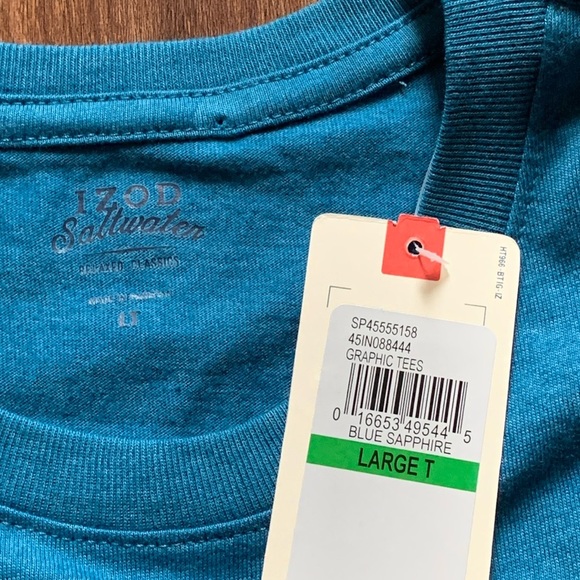 Men’s Izod Saltwater Graphic T Shirt Sails Suds Size Large Tall NWT - Picture 5 of 11